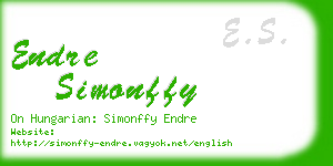 endre simonffy business card